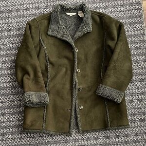 L.L. Bean Green Sherpa Coat